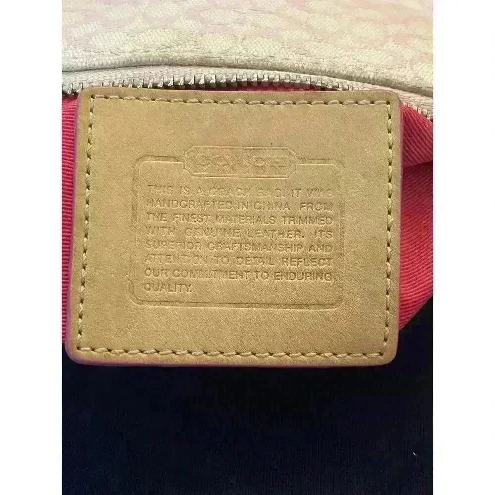 Coach Signature C Pink Crossbody Authentic Leather and Jacquard - Picture 14 of 14
